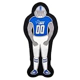 The 1st Ever Tough but Smooth Dog Toy NFL Detroit Lions Football Athletes Player Tough Pet Toy A Premium Quality Doggie Toy with Built-in Squeaker Sports Fans Favorite Chew Toy