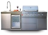 GORILLER® SG213 - Outdoorküche - in Edelstahl/Silber inkl. Rotisserie und Regenhaub