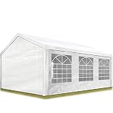 Partyzelt Pavillon 3x6 m in weiß PE Plane 350 N Wasserdicht UV Schutz Festzelt G