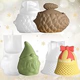 YeahBoom Kerzen Silikonformen Weihnachten Set,Silikonformen Gießformen,3D Weihnachten Kerzenform,Silikonform Kerzenhalter，Silikonform Weihnachten Kerzen,Weihnachtsbaum Kerzenform für DIY Duftk