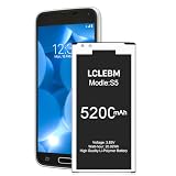 5200mAh Akku für Samsung Galaxy S5, LCLEBM S5 Akku Neuer 0-Zyklus Ersatz Kompatibel Mit Galaxy Samsung S5 G900A G900P G900V G900T G900F G900H G900R4 I9600 mit Höherer Kap