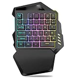 VBESTLIFE Einhand-RGB-Gaming-Tastatur, Typ C 2,4 G Wireless 35 Tasten Einhand-Tastatur, Gaming-Tastatur, für PC-G