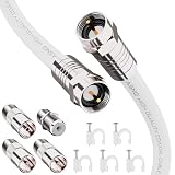 ASNQ RG6 Koaxialkabel-Verbinder-Set 2m - Verlängerung für Sat Kabel und Antennenkabel für Highspeed-Internet, Breitband-/ Digital TV - RG6 Pressverbinder- Digitales Audiokabel Koaxialkab