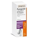 Fungizid-ratiopharm® Pumpspray mit dem Wirkstoff Clotrimazol. Zur schonenden Behandlung verschiedener Pilzerkrankungen der Haut, wie z. B. Fußpilz, 10 mg/ml Spray, 40 ml Spray
