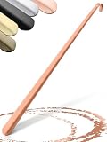 JK Trade® 72cm STABILER Edelstahl Schuhlöffel Lang | 2mm polierter Metall Schuhanzieher Lang zum Stehen | Schnell & Rückenschonend | optimierte Länge & Breite | Shoe Horn | Business | Kup