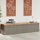 Outdoor Aufbewahrungsboxen - Garten Aufbewahrungsbox Grau 220x50x54cm Polyrattan Ak