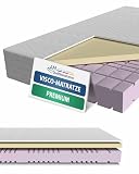 AM Qualitätsmatratzen - Premium-Visco-Matratze 90x200cm -H2 - Hochwertige Matratze mit 4cm Visco-Auflage - 23cm Höhe - Made in Germany