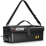 HENMI Ebike Akku Tasche, Feuerfeste akku Tasche bis 1000 °C, Portable Akku Tasche Wasserdicht für Lagerung, Transport, Laden （ 49 x 15 x 15 cm）