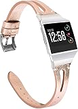 Chainfo Schnellverschluß Uhrenarmbänder kompatibel mit Fitbit Ionic - Leder Armbänder für Herren und Damen im eleganten Stil (Pattern 3)