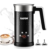 Milchaufschäumer Elektrisch 4 in 1 - Automatische Milchschäumer 300ml Großes Fassungsvermögen Milch Dampfer Geräuschloser für Heißer Kalter Milchschaum Heiße Schokolade Latte Cappuccino M