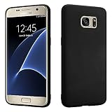 HSP Matt Schwarze Hülle kompatibel mit Samsung Galaxy S7 | Premium TPU Silikon Case | Kratzfest Stoßfest | Matte Oberfläche | Passgenaue, weiche, Ultra dünne Schutzhü