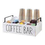 Kaffeekapsel-Organizer – Stilvoller Ständer aus Holz für Nespresso-Kapseln, geräumiger Gewürzhalter, Süßungsmittel, Rührer, Milchkännchen und Tassen, moderne Aufbewahrungslösung für Zuhause, Café