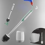 Toilettenbürste Silikon | Klobürste befüllbar mit WC-Reiniger | WC-Bürste mit Reinigungsmittel mit Wandhalterung ohne B