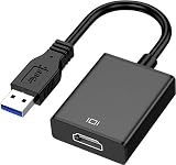 beseloa USB auf HDMI Adapter, USB 3.0/2.0 auf HDMI Audio Video, Graphics Kabel HD 1080P, Konverter für PC, Laptop HDTV, kompatibel mit Windows XP/10/8/7 (NO Mac & Vista)