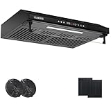 KB ELEMENTS Dunstabzugshaube 60cm unterbau, Umluft/Abluft Dunstabzugshaube mit 650m³/h starke Saugleistung, Doppelter Motor, Touch-Gestensteuerung, Multifunktionales Touch Display