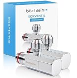Bächlein Universal Eckventil selbstdichtend mit Schnellverschluss [2er Set], 1/2 Zoll, öffnet und schließt mit nur 1/4 Umdrehung [Quarter Turn]