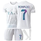 Generic Fußball trikot 23/24, Al NASSR Nr.7 Hause/Auswärts Fußball trikot Shorts und Socken Anzug für Kinder/Erwachsener, Fussball Trikots Jungen H