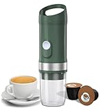 Kavolet Tragbare elektrische Espressomaschine, zum Aufwärmen und Kaltbrühen, 3 oz kabellos Einzelportions-Mini-Kaffeemaschine mit 3-IN-1-Kaffeepulver/N-Kapsel/DG-Kapsel, 20 Bar Pumpendruck