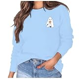 Generisch Pullover Damen Sweatshirt ohne Kapuze Damenpullover Sport Trend Winterpullover Streetwear Teenager Casual Oberteil Tops Rundhals Langarm Pulli Bedruck Langarmshirt Winter (#3767, S)