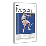 AITIMI Leinwand-Poster, Basketballspieler, Allen Iverson 2, für Büro, Zimmer, Dekorrahmen: 60 x 90