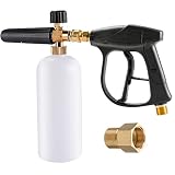 Hochdruckreiniger Schaumpistole mit 1/4 Schnellverschluss Schaumkanone, Einstellbarer Seifenspender mit Schneeschaumlanze und M22-14mm bis 15mm Metrischem Gewindeanschluss für Autow