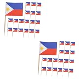 TOPBATHY 2 Sätze Flaggendekoration Kuchendekoration Fahnen Cupcake-dekoration Dessertringe Zahnstocher-flags -zahnstocher Dekorative Flaggenpicks Für Lebensmittel Holz 200 Stück * 2