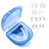TOEECY 3 in 1 Schnarchstopper Anti Schnarch Set Knirscherschiene Nasenspreizer Aufbissschiene Nasenstöpsel Gegen Schnarchen für Zahnschutz Reduziert Zähneknirschen Schnarchen Verbessern S