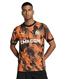 PUMA Olympique de Marseille 771344-03 3rd Jersey Replica T-Shirt Unisex Black-Flat Dark Gray-Rickie ORANGE Größe M