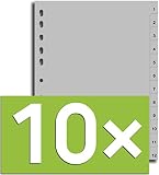 Durable Register für DIN A4, volldeckend (10er Pack - grau, 1-12)