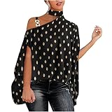 Trendige Oberteile Damen Schulterfreier Neckholder Pullover Modisches Blattdruck T-Shirt Große Größe Bluse mit Fledermausärmeln Lockere bequeme Partykleidung Urlaub Beachwear Geschenk für F