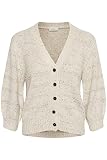 KAFFE Damen Kabetty Sweater Cardigan, Broken Weiß/Schwarz Melange, Larg