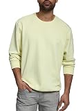 Indicode Herren Holt Sweatshirt aus Baumwollmischung | Sweater mit RIPP-Bündchen Pullover für Männer Young Wheat L
