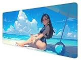 Gaming Mauspad XXL 800 x 400 mm, Sexy Mauspad Groß mit Vernähten Kanten, Gaming Mousepad Schönheit mit Verbessert Präzision und Geschwindigkeit, Mousepad XXL Wasserdicht für Gaming, Büro, Zuhause V-6