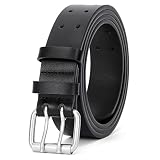 JasGood Herren Doppel Prong Ledergürtel Casual Work Heavy Duty Gürtel Doppel Ösen Gürtel für J