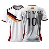 Personalisiert WM Trikot 2026 Kinder Erwachsene, Deutschland Türkei Trikot Fussball Trikot Benutzerdefiniert mit Eigenem Namen/Nummer für Herren/Jungen Set Geschenk
