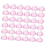 NUOBESTY 100st Valentinstag Herzen Herz-abstandsperlen Valentinstag Herzverzierungen Chakra-herz Schmuckperlen Strass Mit Flachem Rücken Und Herz Schmuck Charm- Rosa Acry