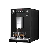 Melitta Purista - Kaffeevollautomat mit Lieblingskaffee-Funktion, Kaffeemaschine mit Mahlwerk und 3-stufig einstellbarer Kaffeestärke, für Kaffee und Espresso, schw
