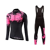 Uglyfrog 2019 Radsport Anzüge Damen Long Trikots with Lange Bib Hosen Gel Pad Winter Triathlon C