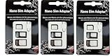 FLLAGG20 3X Kit 4 in 1 SIM Adapter Von Nano auf Micro SIM Karte Nano Micro Simkarten Mobilgeräte (Nano auf Micro, Micro auf Standard, Nano auf Standard) + Clip U