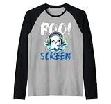 Gamer Ghost Boo Screen Lustiger Halloween Gaming Blauer Bildschirm Rag