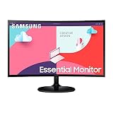 Samsung S36C Essential Monitor S24C364EAU, Curved, 24 Zoll, VA-Panel, Full HD-Auflösung, Eco Saving Plus, AMD FreeSync, 4 ms Reaktionszeit, Bildwiederholrate 75 Hz, Schw