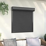 Rollladen Aluminium, Xichuzi Aussenrolladen, Schrank Rollo, Außenrollo, Sonnenschutzrollo Außen, 100 x 100