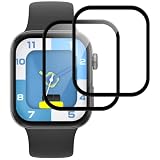 IQShield Panzer Schutz Glas für Huawei Watch Fit 3, High Definition Panzer Schutzfolie, Runde Kante Displayschutz, Touch Sensitive, Blasenfest Installation, Anti-Kratzer, 2 Stück