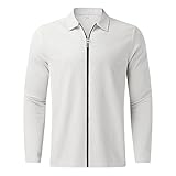 SRZYMJ Herren Poloshirt Basic Kontrast Stickerei Kragen Langarm Polohemd T-Shirt Weiß Freizeithemd Herren Langarm Mit Muster 3XL Tennis-Shirt Weihnachts Boxershorts Pullover Hemd F