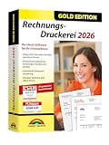 Rechnungsdruckerei 2026 Gold Edition – Rechnungsprogramm für Unternehmer, Handwerker, Kleingewerbe - Kunden und Artikel verwalten inkl. E-Rechnung - kompatibel mit Windows 11, 10, 8.1, 7