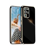 Kaywzo Hülle für Huawei P40 Pro,TPU Galvanisiertes Stoßfeste Handyhülle,Glänzend Spiegel Kratzfeste Schutzhülle,Ultra Dünn Silikon Cover Case,Schw