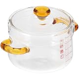 HINTRMENT Doppelgriff Glas Gedämpfte Eier Schüssel aus Hitzebeständigem Glas für Wasserbad Schmoren und Backofen mit 150ml Fassungsvermögen und Verarbeitung