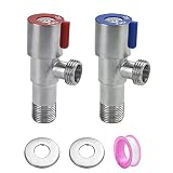 SPEACOUR 2 Stück Eckventil Edelstahl Eckventil Wasserhahn Winkelventil Wasser-Anschluss Eckventile 1/2' Regulierventil Eckregulierventil mit Rohmaterialband für Küche, Bad, Balkon, Gartenbewässerung