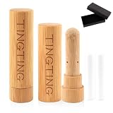 TINGTING 2 Stück Bambus Inhalierstift, Nachhaltige Bambus Riechstifte mit Docht Nachfüllbarer für ätherische Öle Mini Inhalator Stick Riechstäbchen Jederzeit zum Mitnehmen Geeig