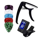 Akustische Gitarre Kapodaster, Gitarrenplektren Kapodaster-Set | Gitarren-Capo-Plektren-Set,Robustes Gitarren-Übungsgerät für E-Gitarren, Akustikgitarren, klassische Gitarren, Uk